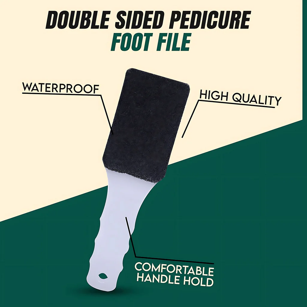 Broad Sand-Dipped Foot File | Double-Sided Pedicure Foot Scrubber for Dry Skin & Callus Removal - Image 2