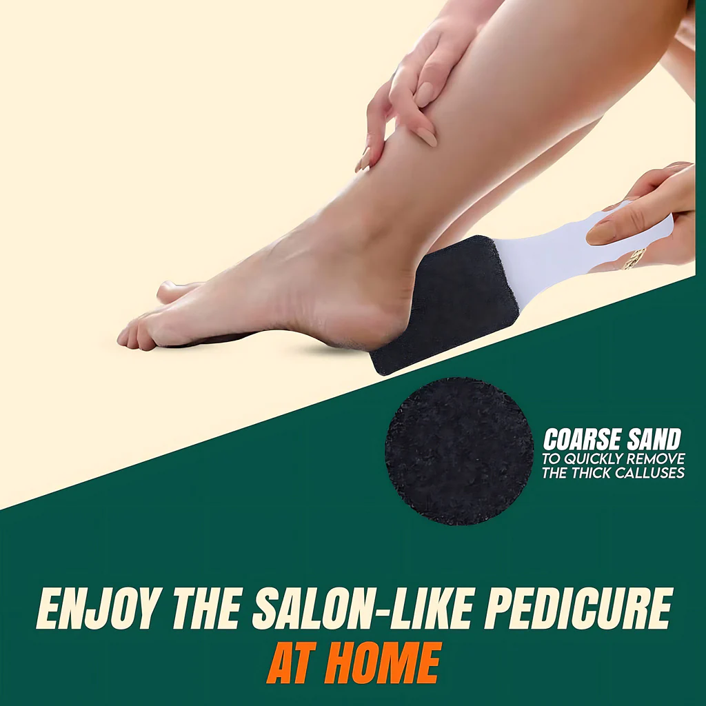 Broad Sand-Dipped Foot File | Double-Sided Pedicure Foot Scrubber for Dry Skin & Callus Removal - Image 3