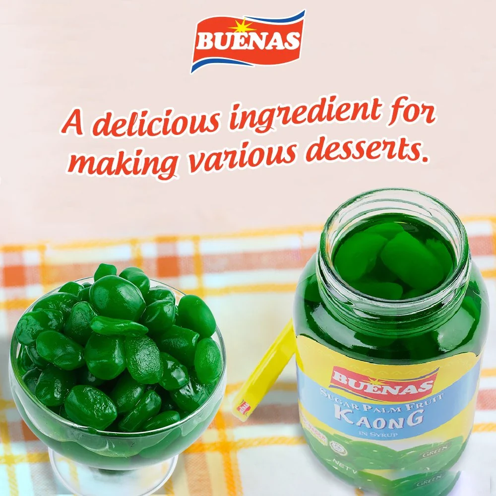 Buenas Sugar Palm Fruit Kaong In Syrup (Green) - 340g - Image 3