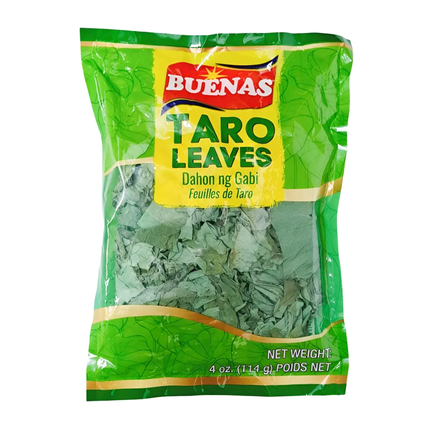Buenas Taro Leaves (Dahon Ng Gabi Feuilles De Taro) -  114g