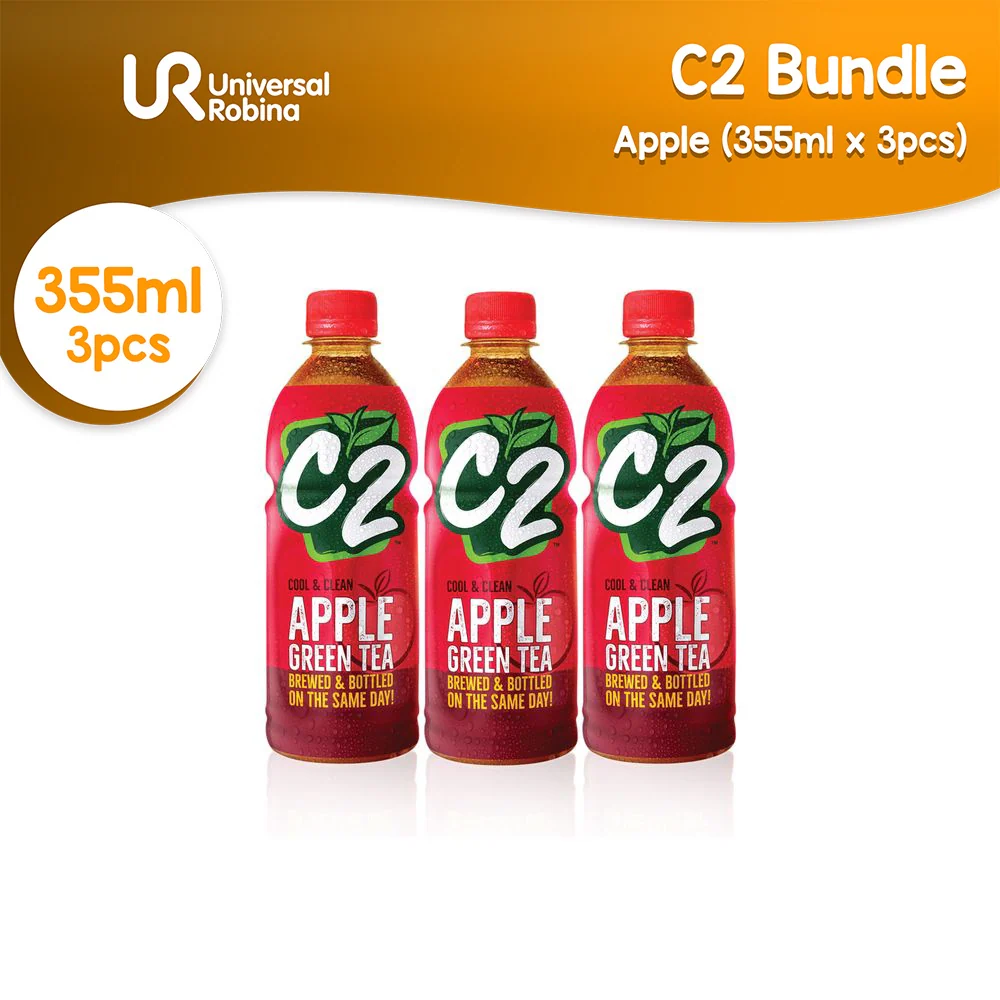 C2 Green Tea Apple Cool & Clean – 355ml (Red) | 3pcs Combo - Image 4