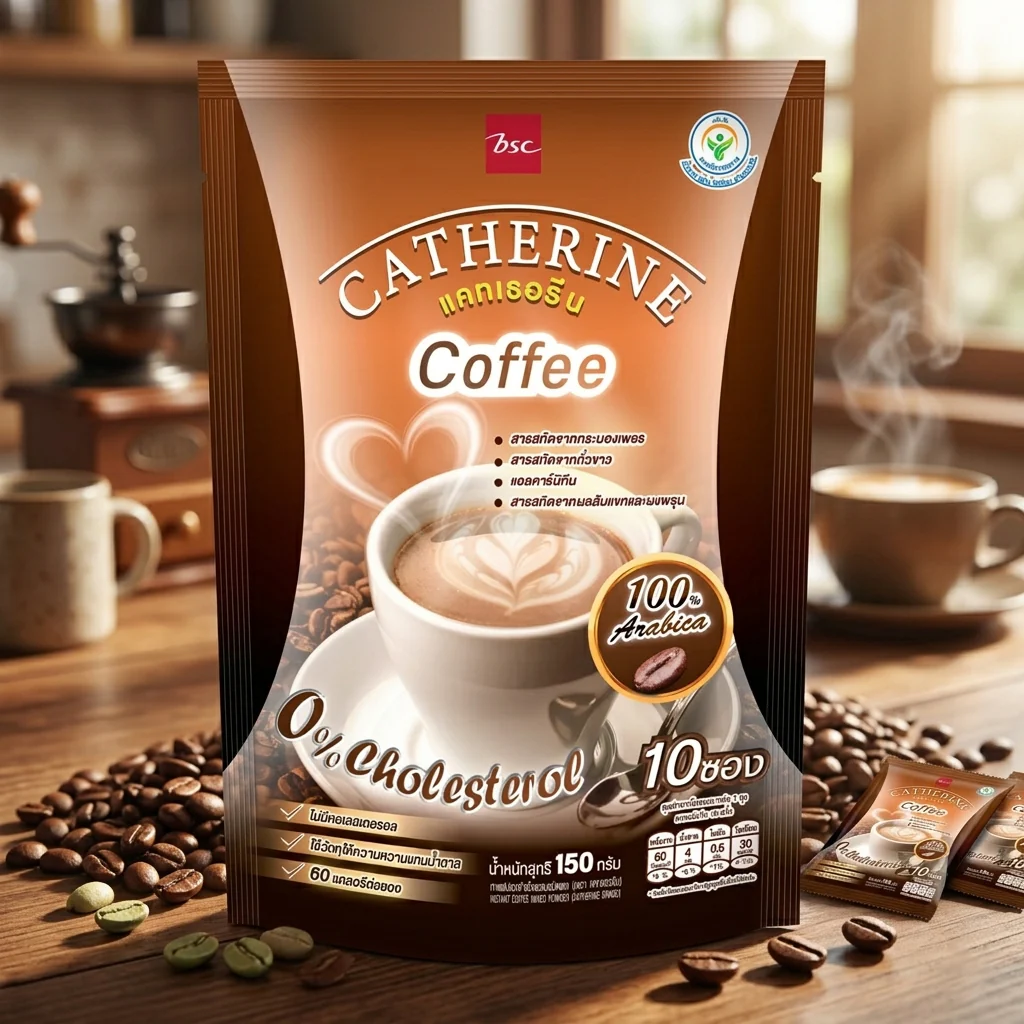 Catherine's Premium Coffee – 100% Arabica | 0% Cholesterol (10 Sachets × 15g)