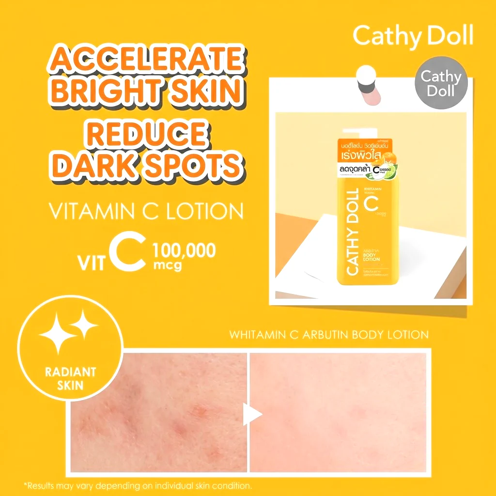 Cathy Doll Vitamin C Arbutin Body Lotion – 450ml (Fresh Citrus) - Image 4