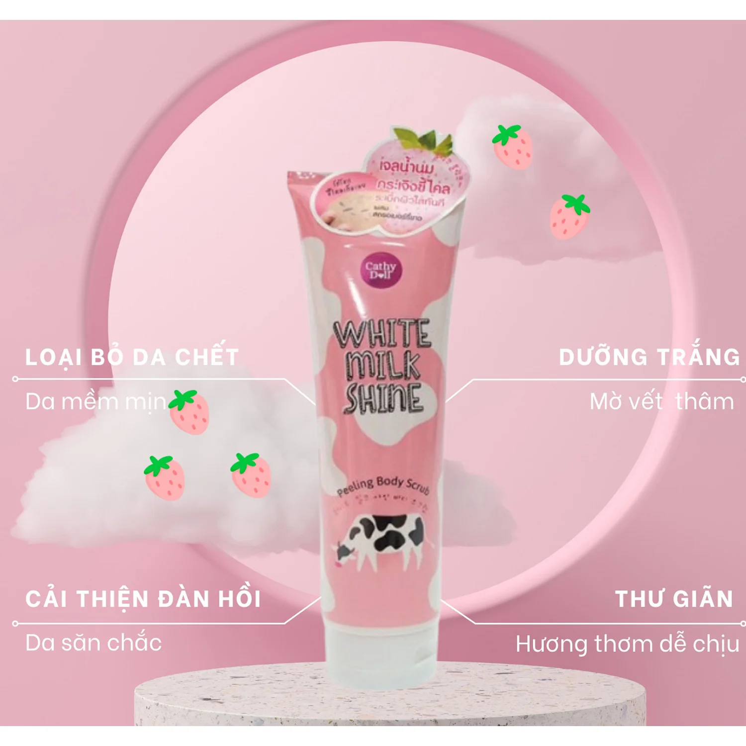 Cathy Doll White Milk Shine Peeling Body Scrub - 320ml - Image 5