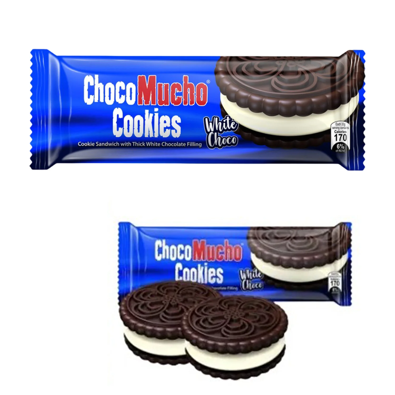 Choco Mucho Cookie Sandwich White Choco – 10 x 33g - Image 3
