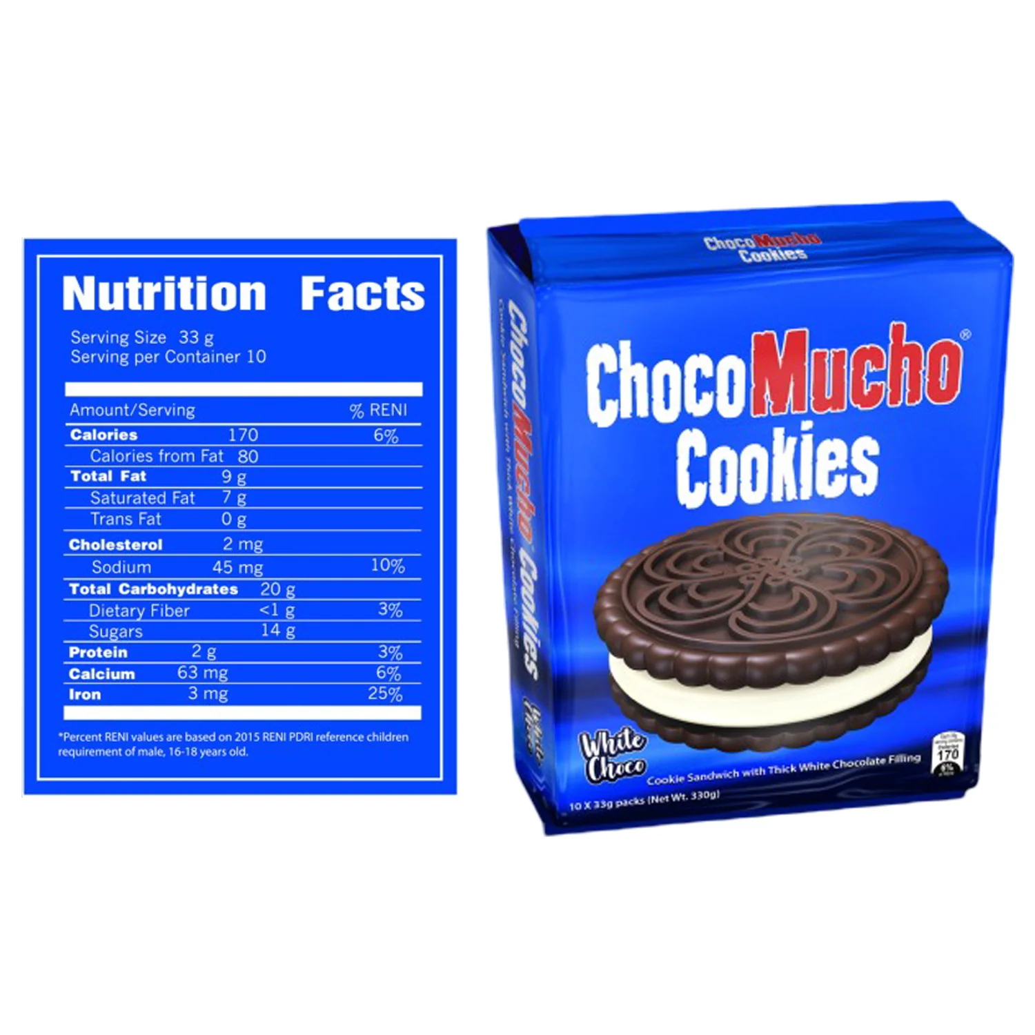 Choco Mucho Cookie Sandwich White Choco – 10 x 33g - Image 4