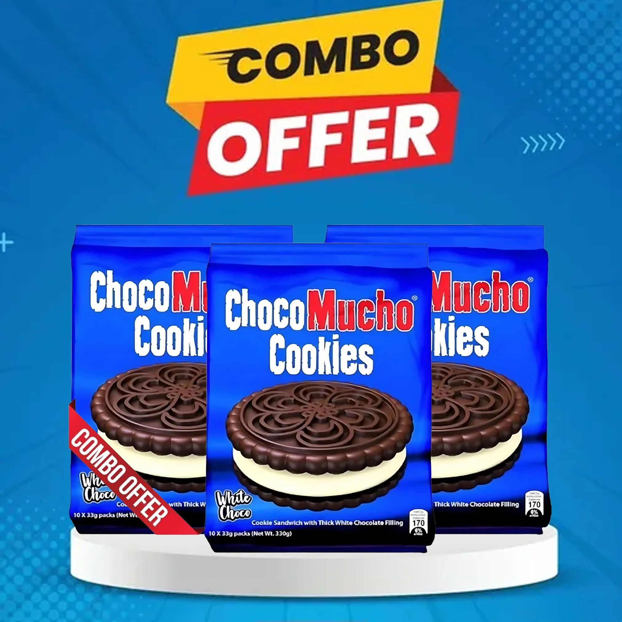 Choco Mucho Cookie Sandwich White Choco – 10 x 33g Buy 2 Get 1 Free