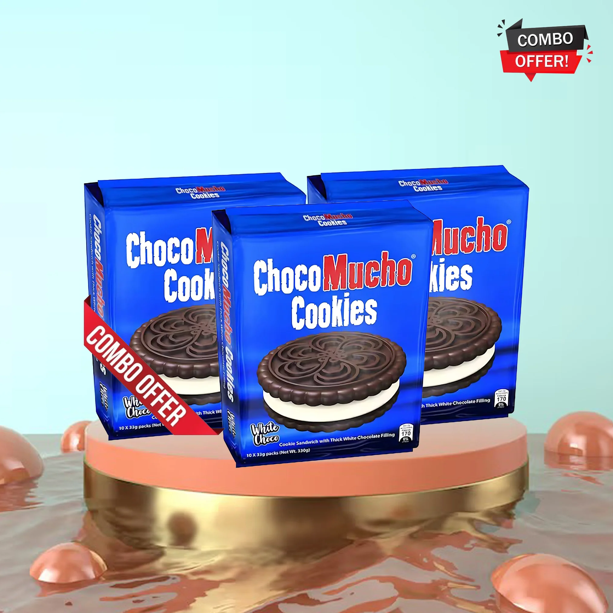 Choco Mucho Cookie Sandwich White Choco – 10 x 33g Buy 2 Get 1 Free - Image 2