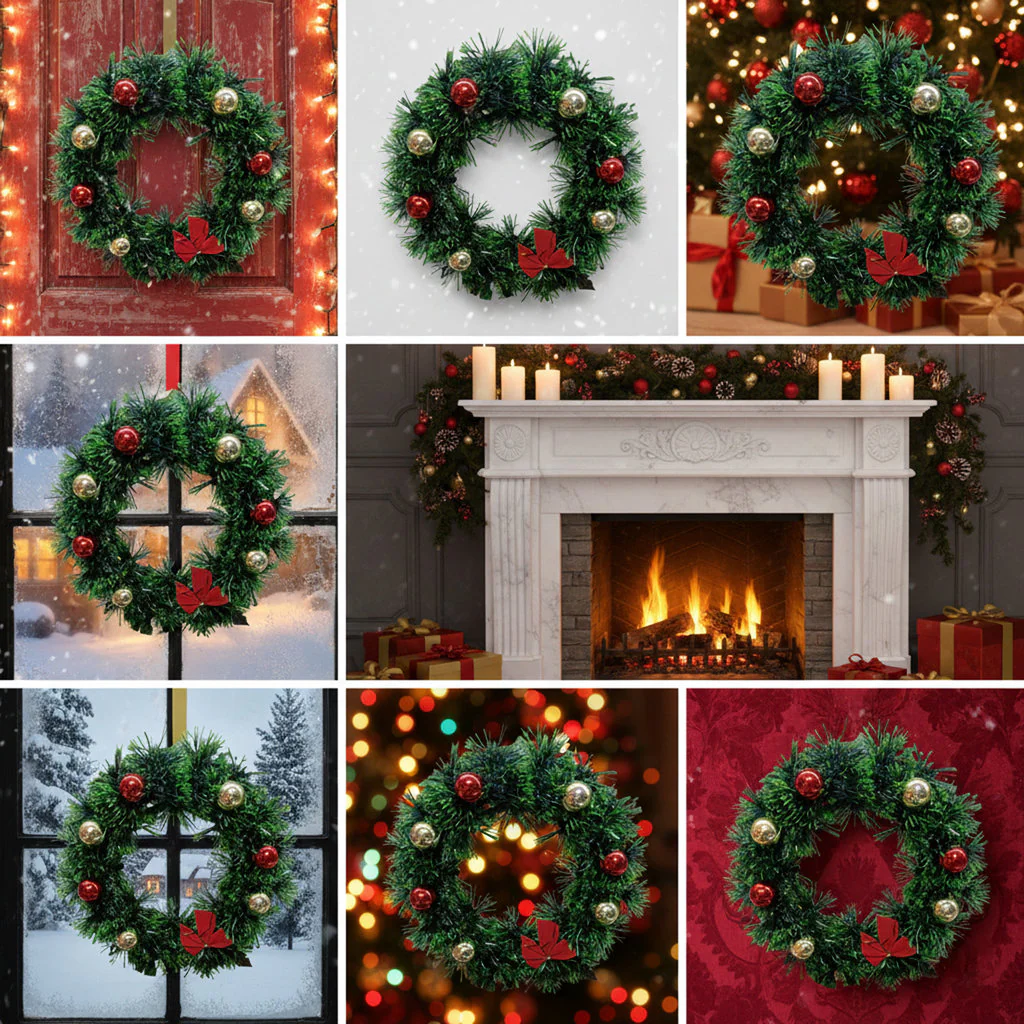 Christmas Door Wreath – Weatherproof Holiday Front Door Decor - Image 2