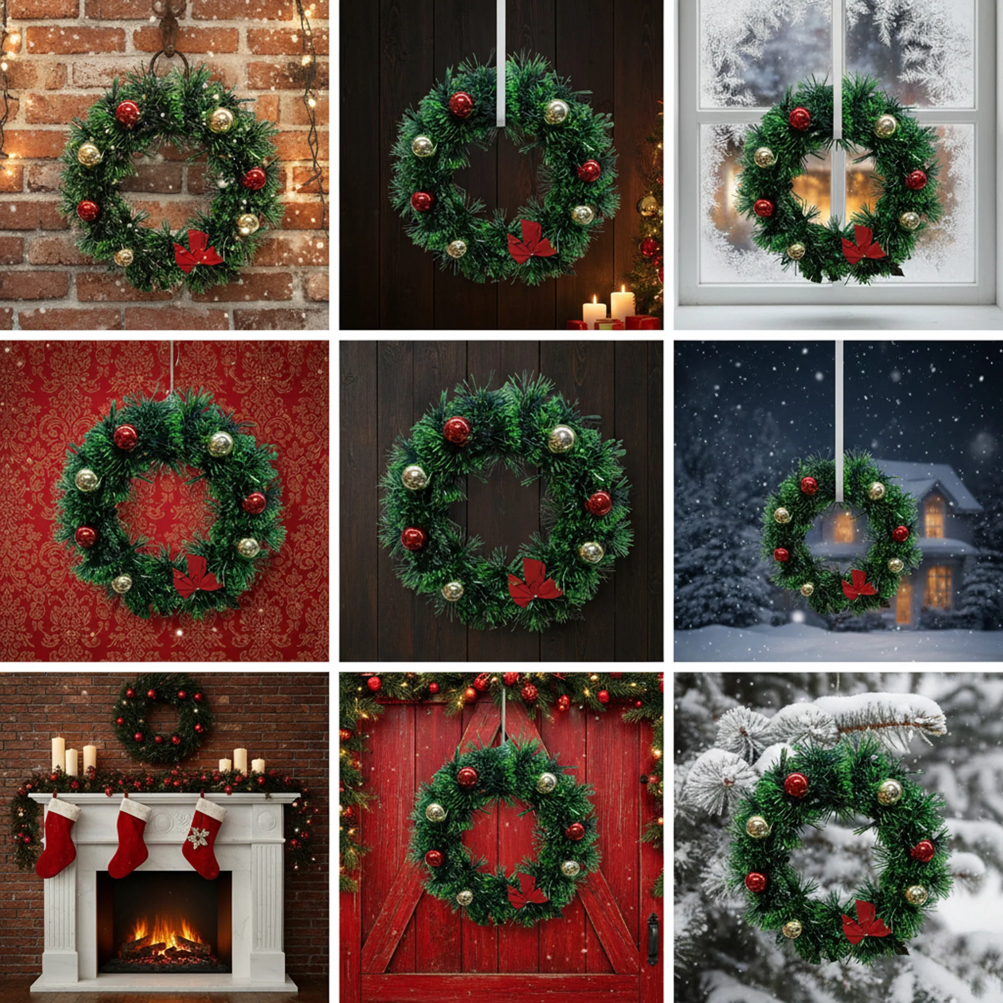 Christmas Door Wreath – Weatherproof Holiday Front Door Decor - Image 4
