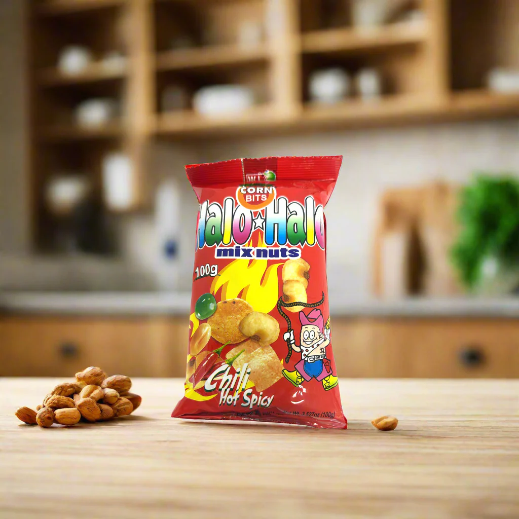Corn Bits Halo-Halo Mix Nuts – Chili Hot Spicy Flavor  | 100g Snack Pack - Image 3