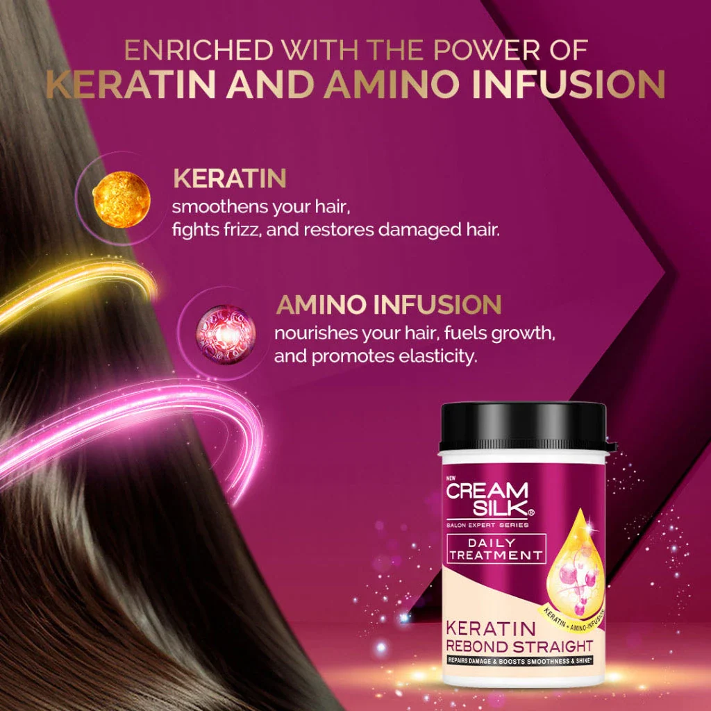 Cream Silk Daily Treatment Keratin Rebond Straight - 650ml - Image 6