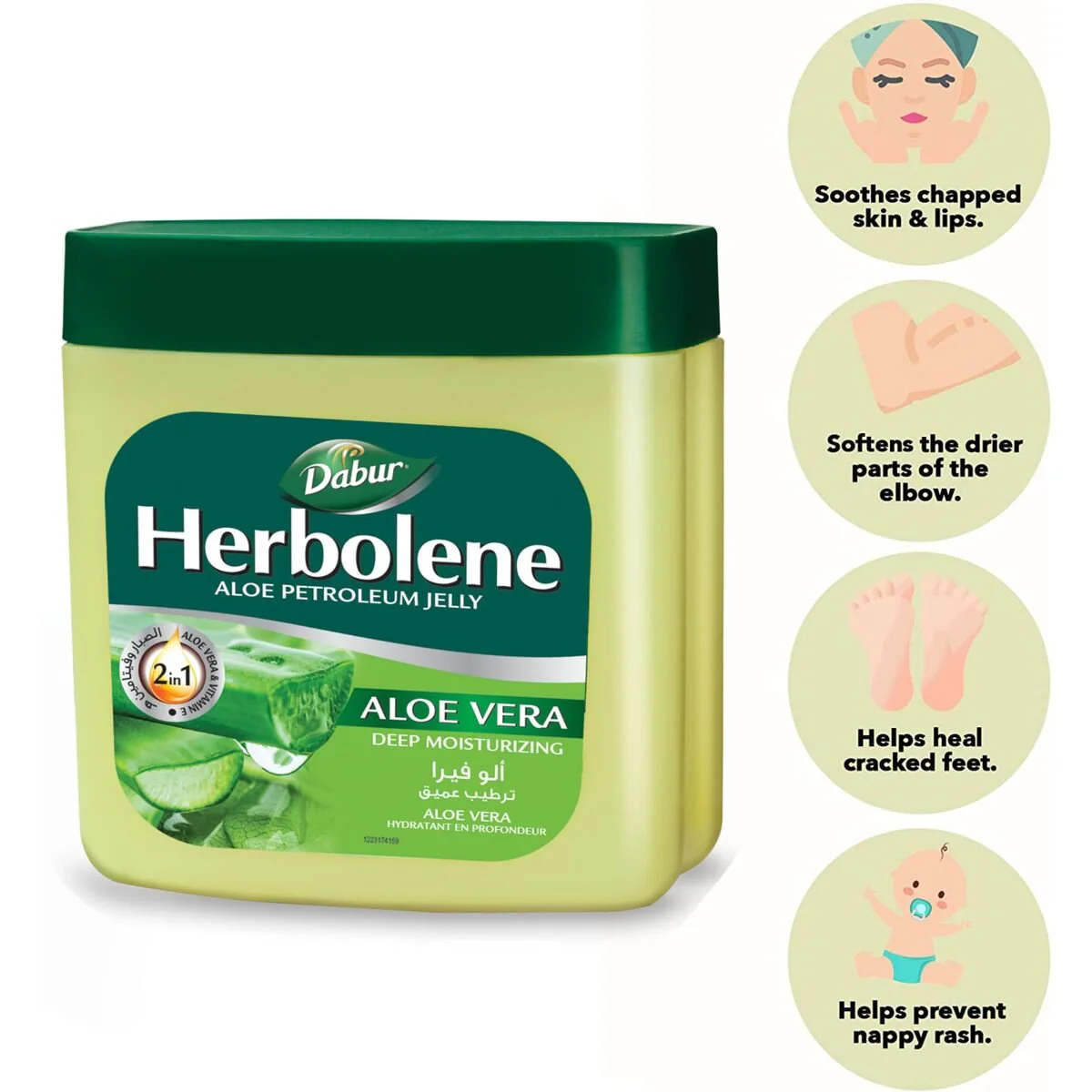 Dabur Herbolene Aloe Petroleum Jelly 425ml + 115ml Value Pack - Image 4