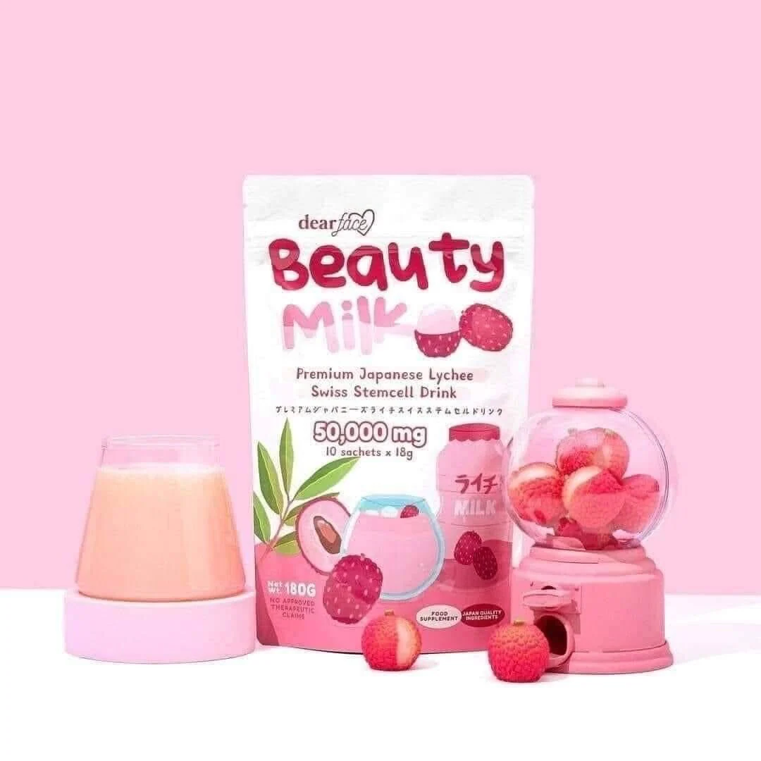 Dear Face Beauty Milk Premium Japanese Lychee Drink - 180g - Image 4