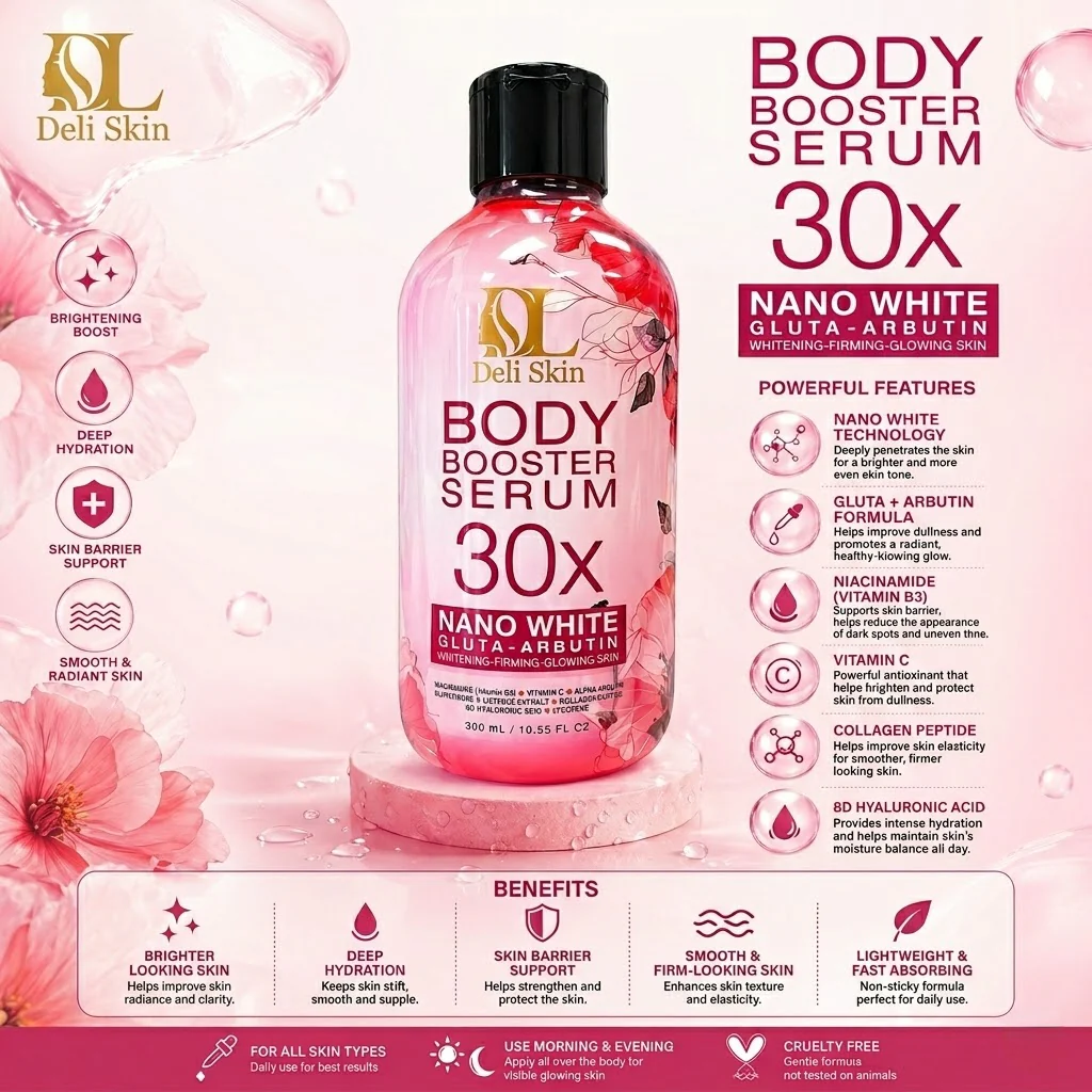 Deli Skin Body Booster Serum 30X Nano White Gluta-Arbutin (300ml)