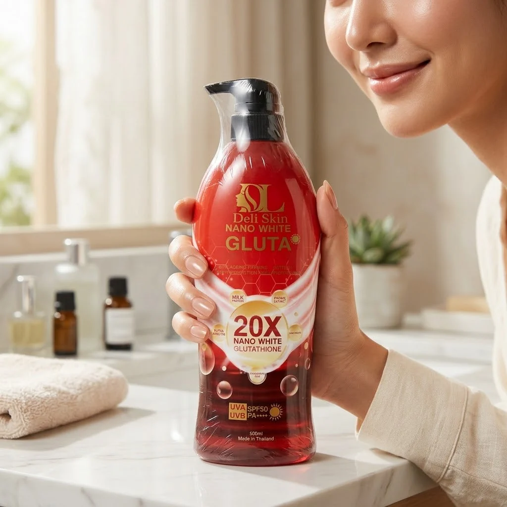 Deli Skin Nano White Gluta Body Lotion SPF50 PA+++ (500ml) - Image 5