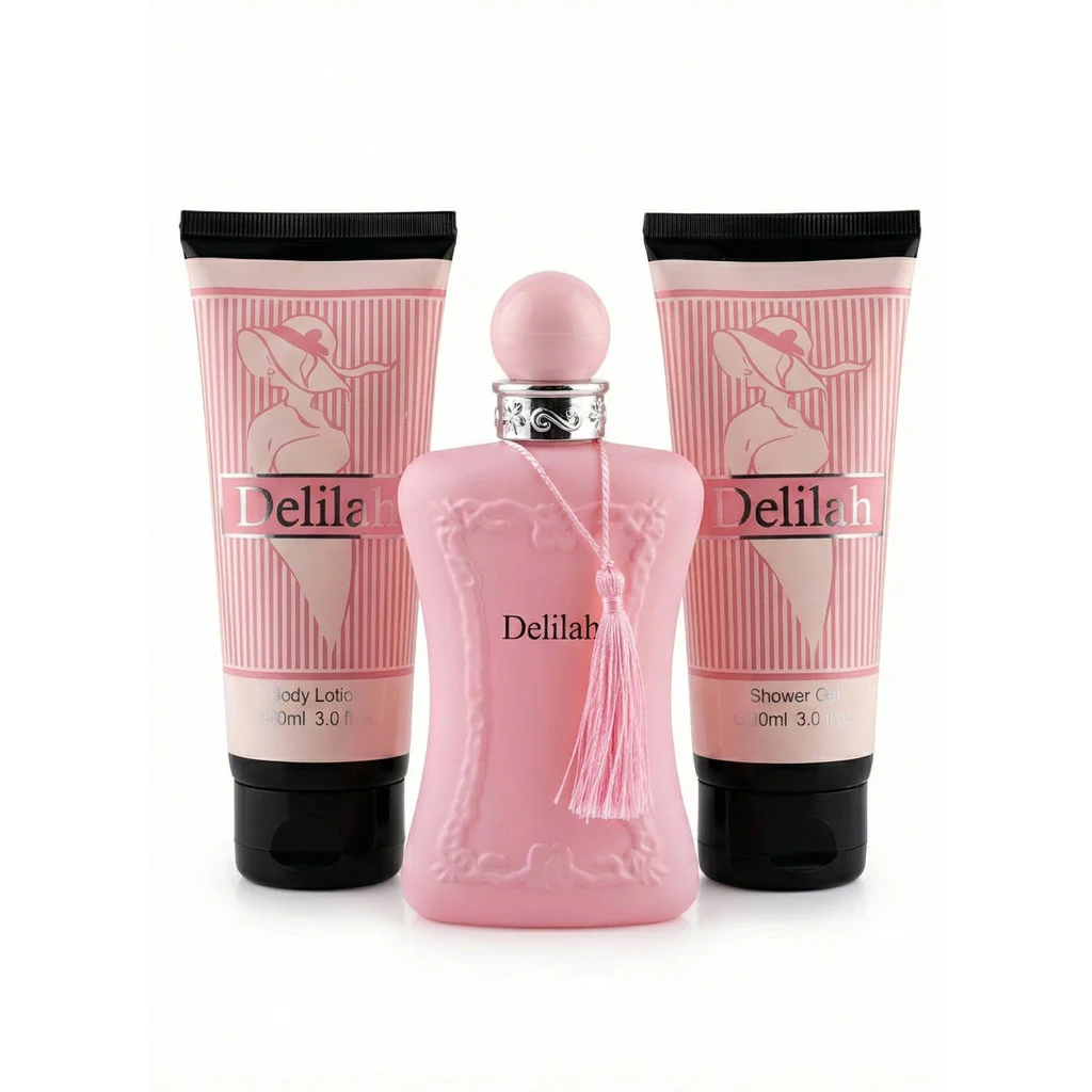 Delilah Gift Set by Fragrance Couture – Eau de Parfum + Lotion + Shower Gel - Image 5