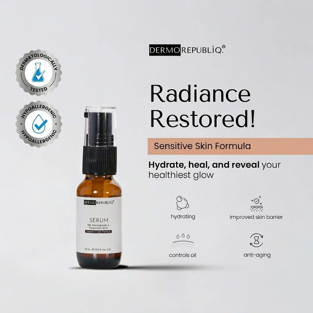 Dermo Republiq 10% Niacinamide + Hyaluronic Acid Serum – 30ml - Image 4