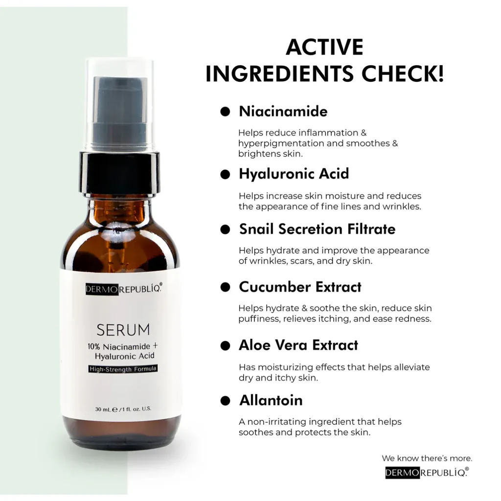 Dermo Republiq 10% Niacinamide + Hyaluronic Acid Serum – 30ml - Image 8