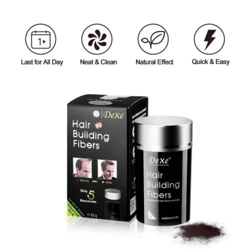 Dexe Hair Building Fibers Black No 1 - 22g - Image 7