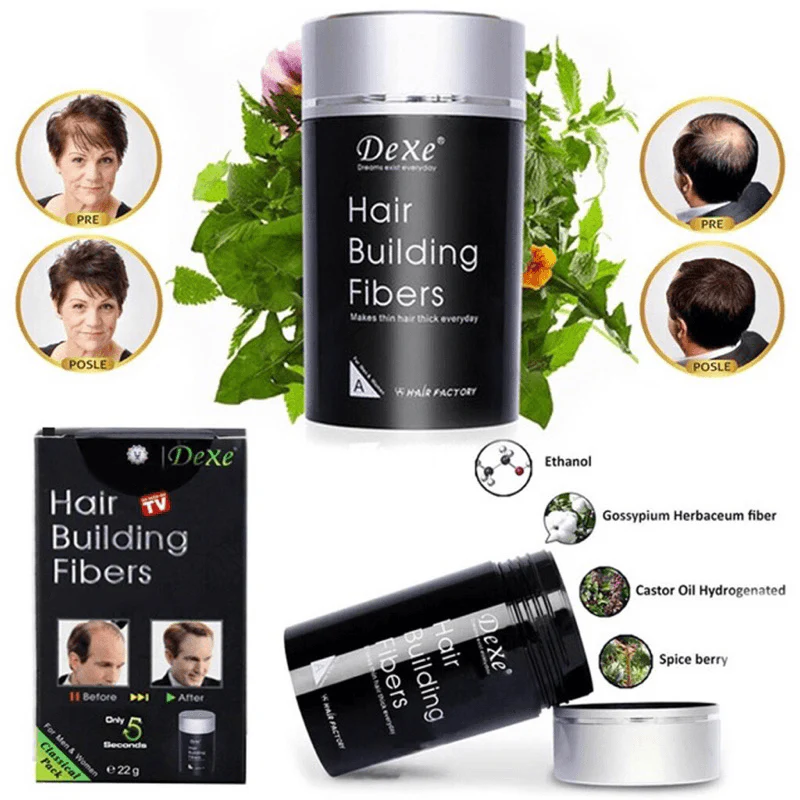 Dexe Hair Building Fibers Black No 1 - 22g - Image 8