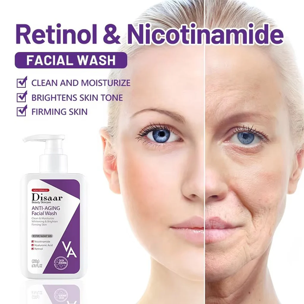 Disaar Anti-Aging Facial Wash with Retinol & Niacinamide – 200g - Image 2