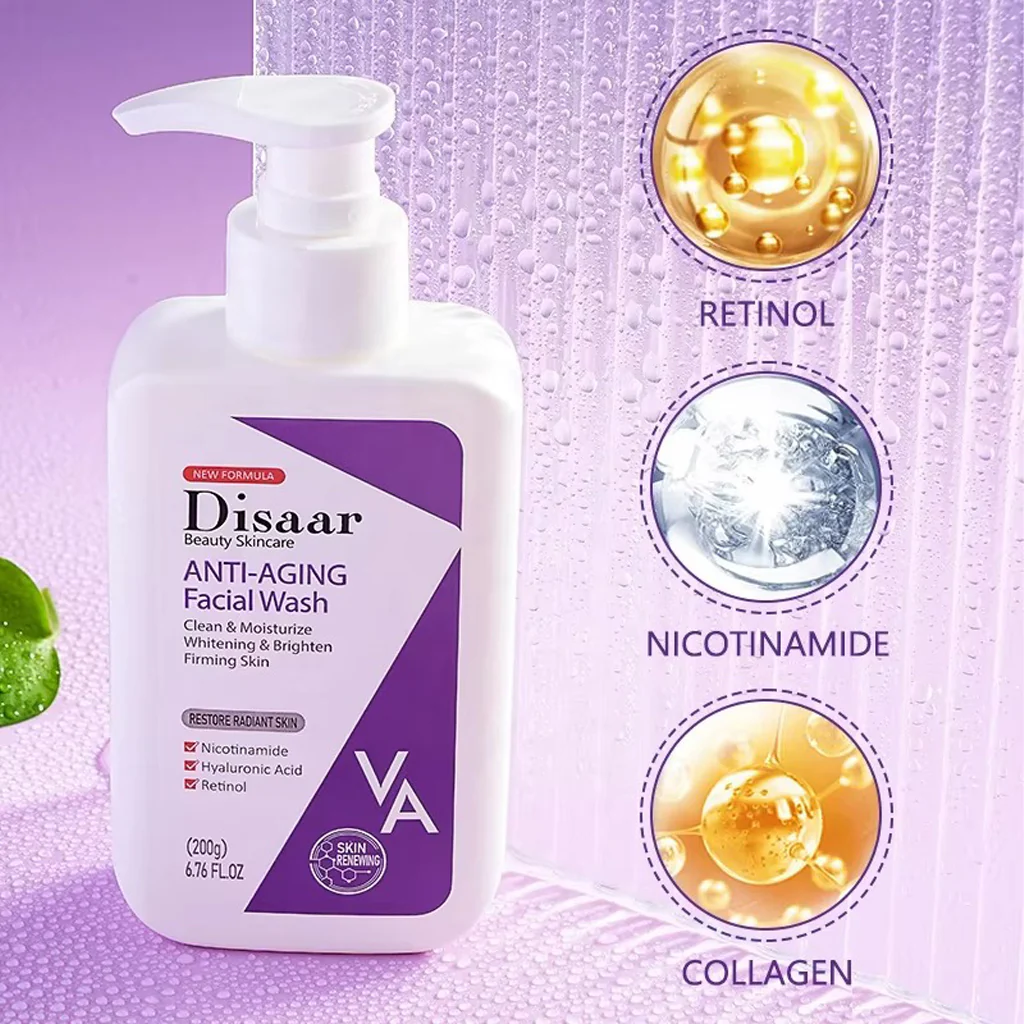 Disaar Anti-Aging Facial Wash with Retinol & Niacinamide – 200g - Image 3