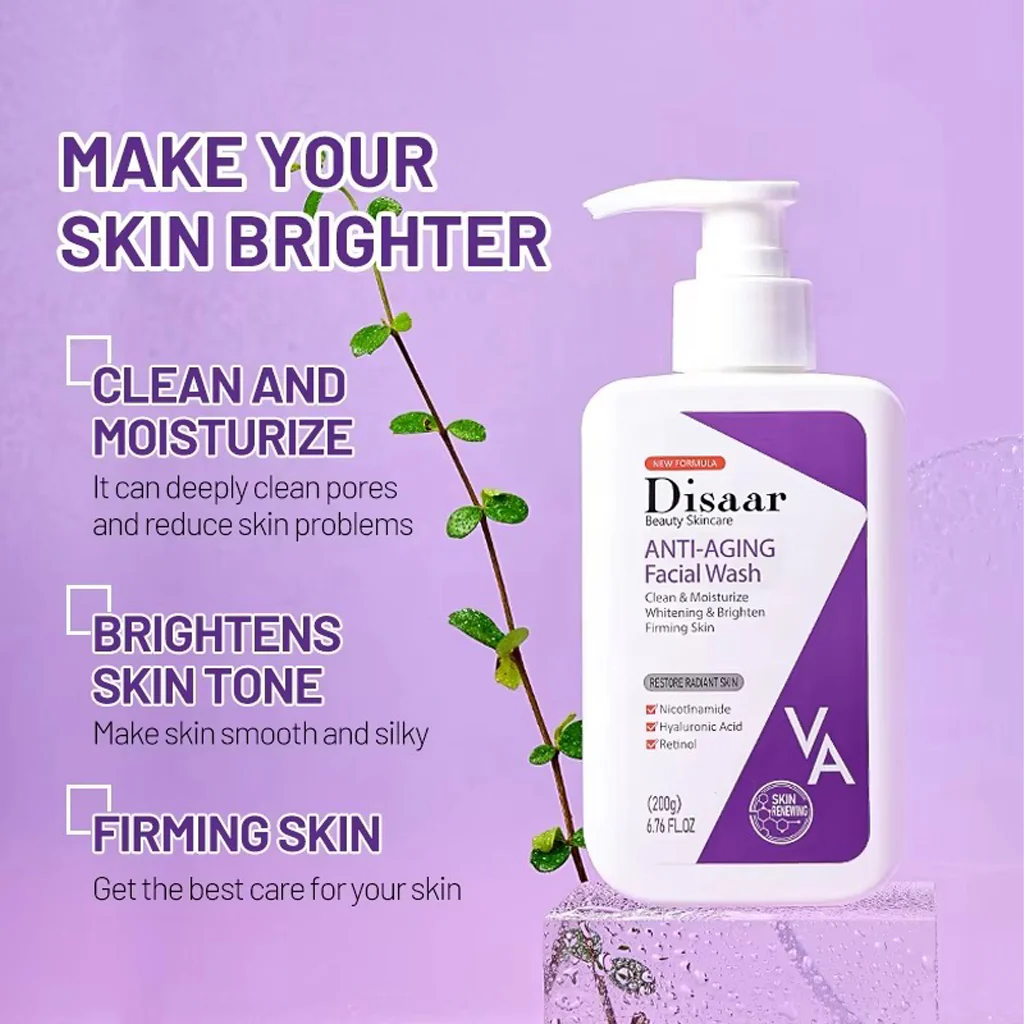 Disaar Anti-Aging Facial Wash with Retinol & Niacinamide – 200g - Image 8