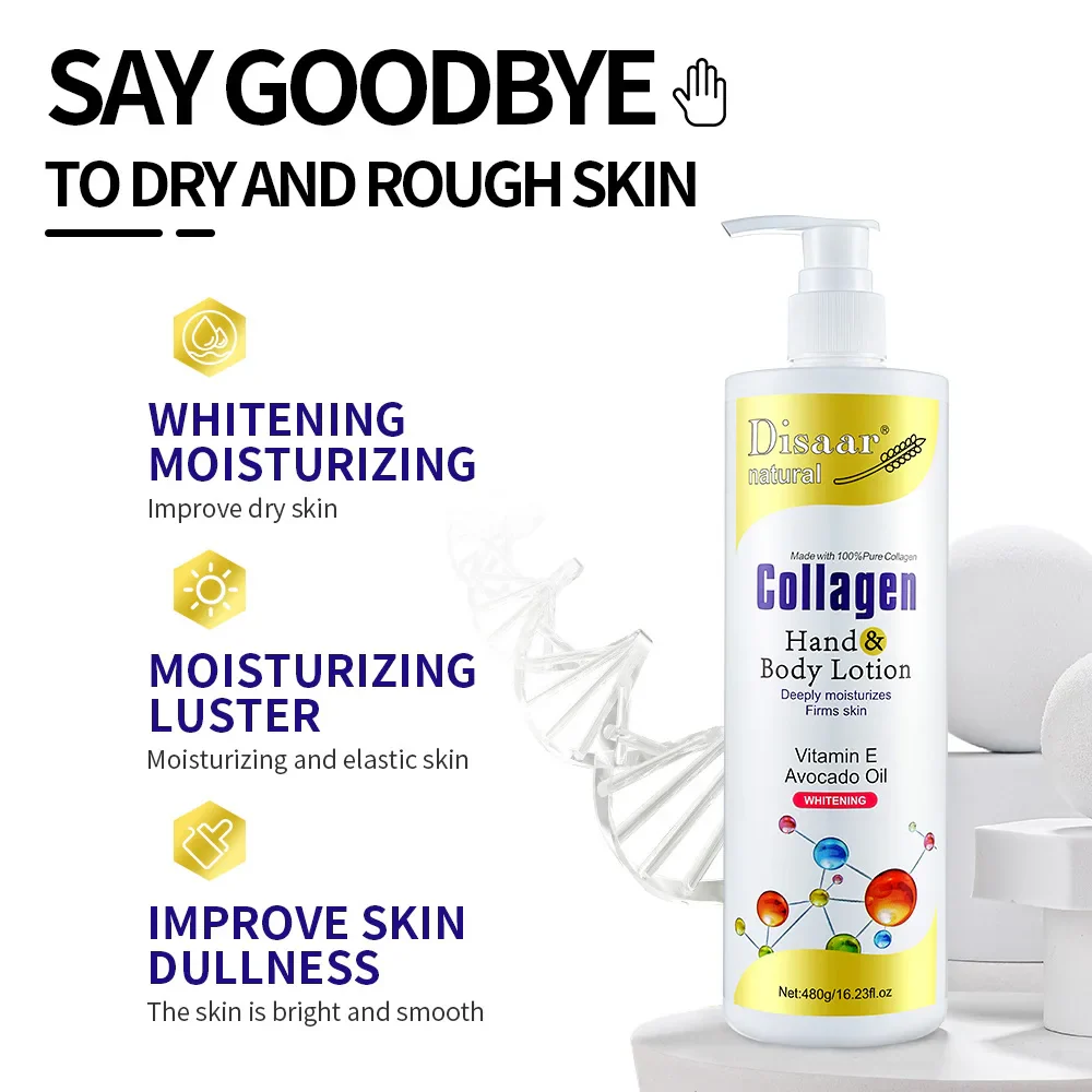 Disaar Collagen Brightening Hand & Body Lotion - 480g - Image 3