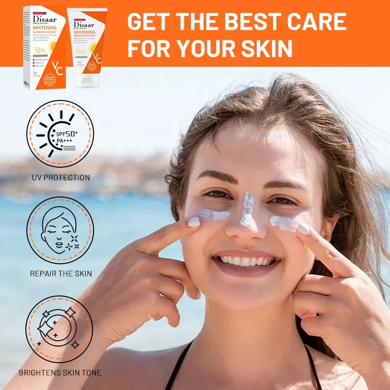 Disaar Nicotinamide & Vitamin C Whitening Sunscreen Cream SPF50 PA+++ - 80g - Image 6