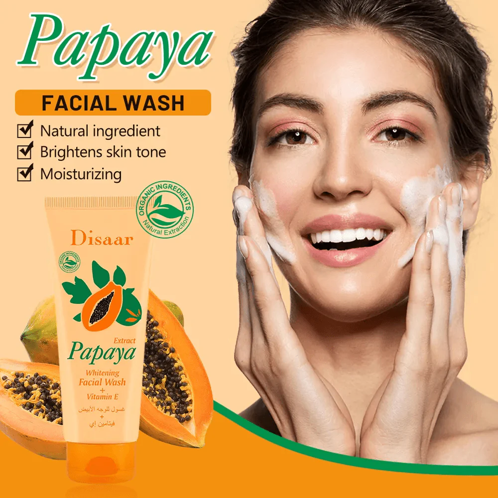 Disaar Papaya Extract Vitamin E Brightening  Facial Wash - 100g - Image 2