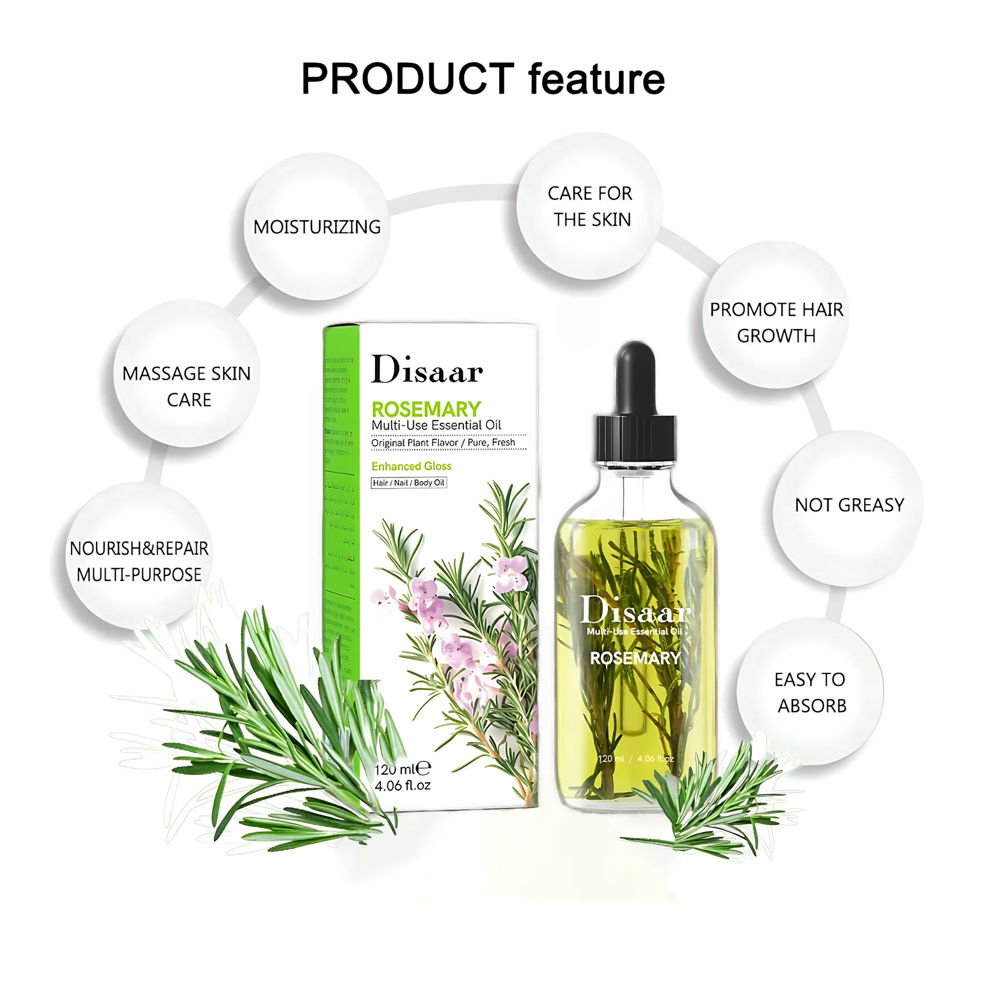 Disaar Rosemary Multi-Use Essential Oil – 120ml - Image 7