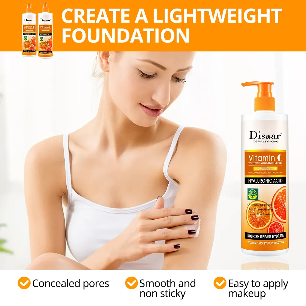 Disaar Vitamin C Hyaluronic Acid Glow & Moisture Whitening Body Lotion - 480g - Image 6