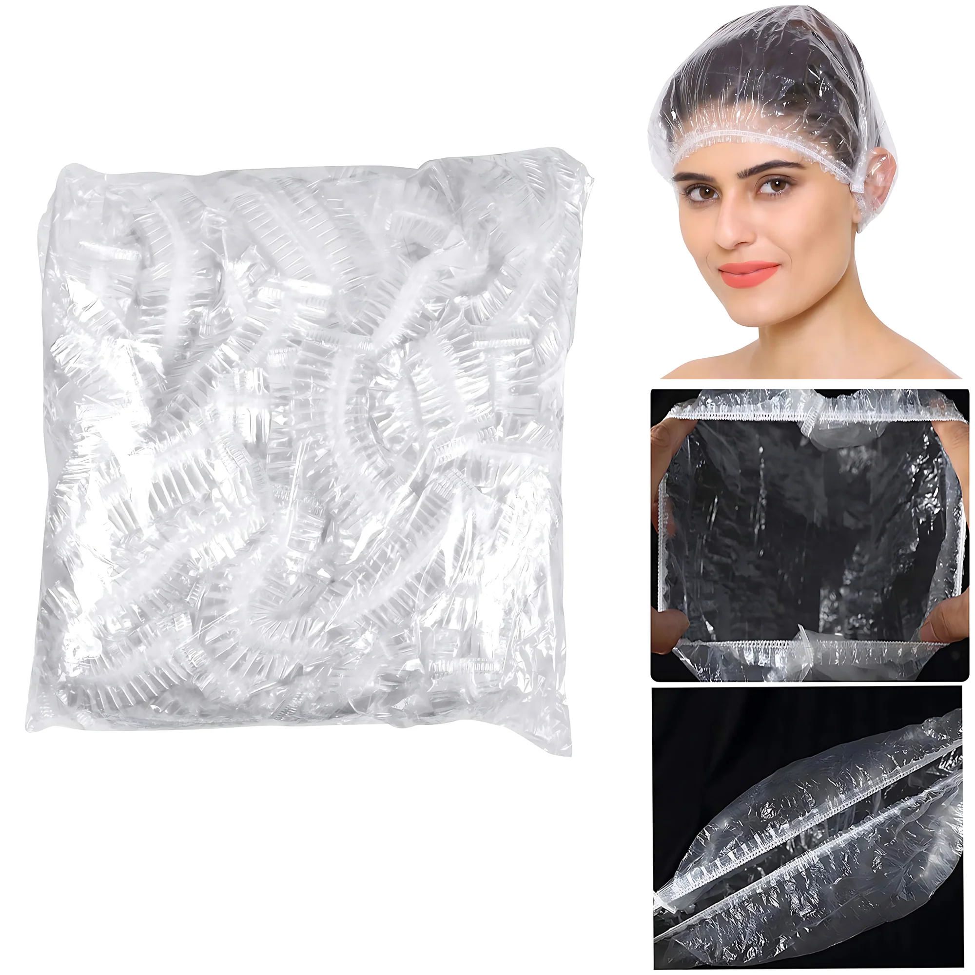 Disposable Shower Caps – Large, Thick & Waterproof (100 Pcs) - Image 6