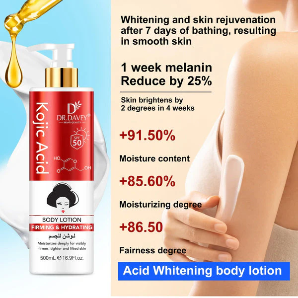 Dr. Davey Kojic Acid Body Lotion Hydrating SPF 50 – 500ml - Image 2