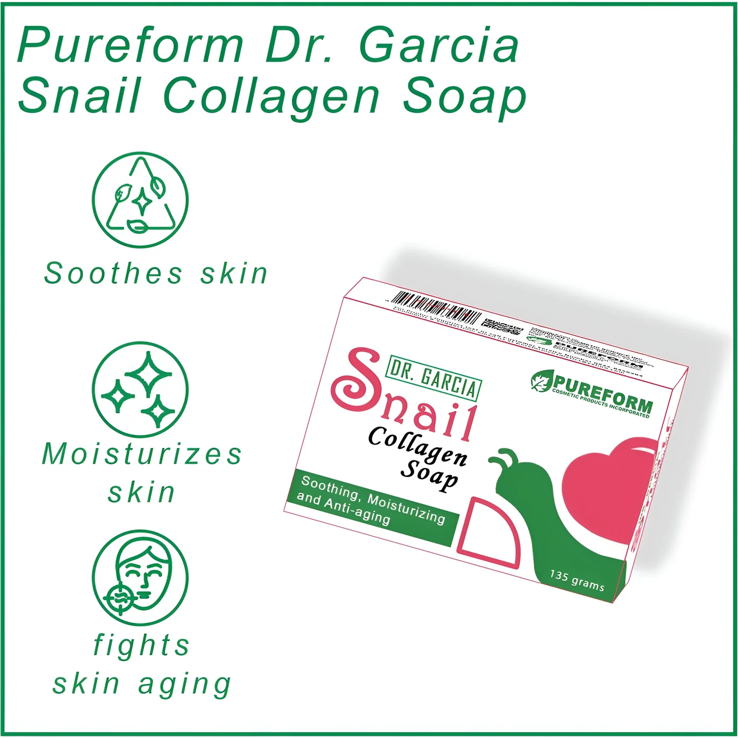 DR.Garcia Snail Collagen (Soothing Moisturizing & Anti-aging) Soap 135g - Image 5