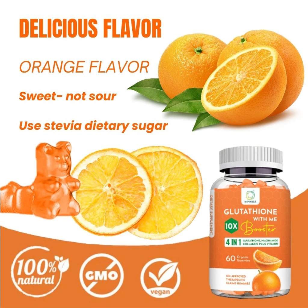 Dr. Pinoca Glutathione With Me 10X Booster  - 60 Organic Gummies - Image 3