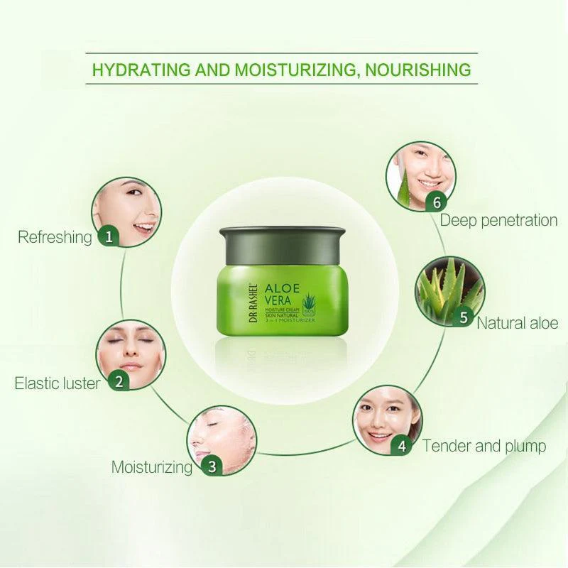 DR RASHEL Aloe Vera Skin Lightening Moisturizer Facial Cream 3 in 1 Moisturisor Face Cream - Image 3