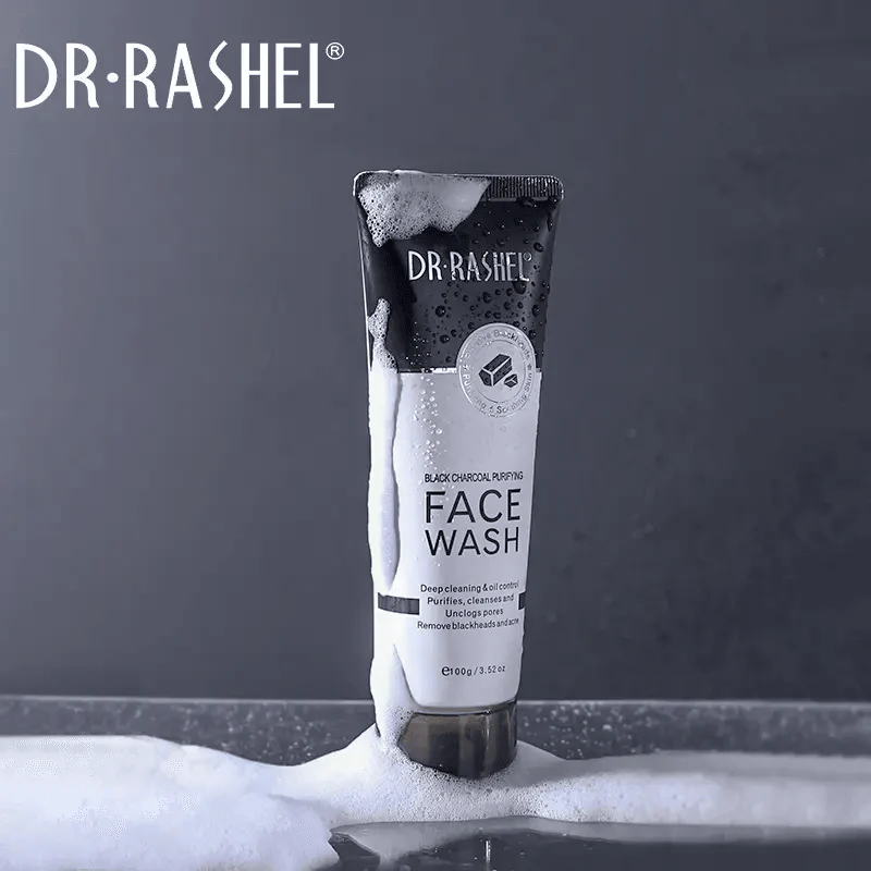 Dr.Rashel Black Charcoal Purifying Face Wash - 100g - Image 3