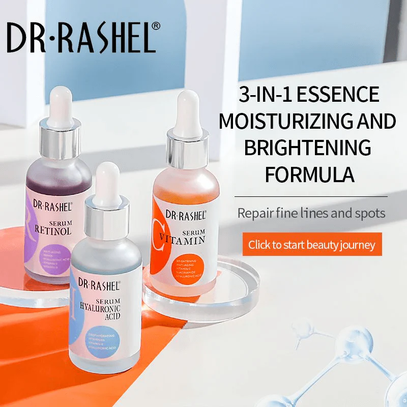 Dr. Rashel Complete Facial Serum Set – Pack of 3 (Vitamin C, Retinol & Hyaluronic Acid) – 30ml Each - Image 2