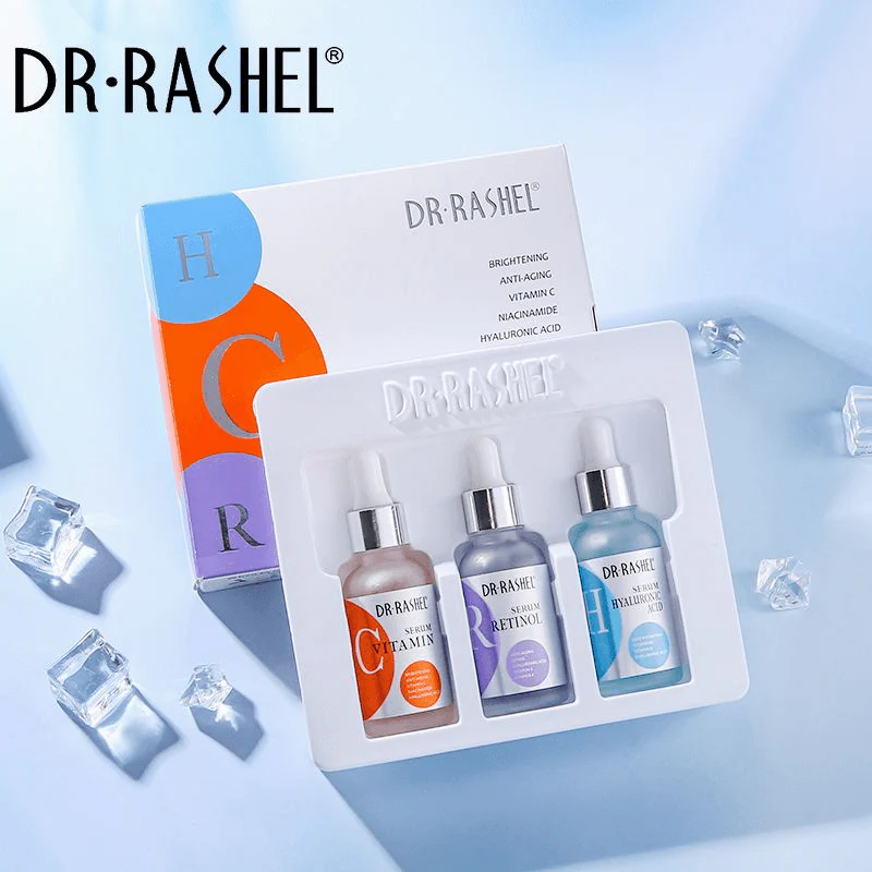Dr. Rashel Complete Facial Serum Set – Pack of 3 (Vitamin C, Retinol & Hyaluronic Acid) – 30ml Each - Image 3