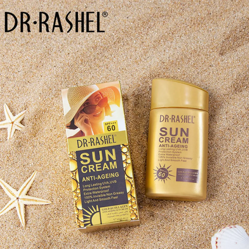 Dr. Rashel Sun Cream Anti-Aging SPF 60+++ with Gold & Collagen – 80gm - Image 4