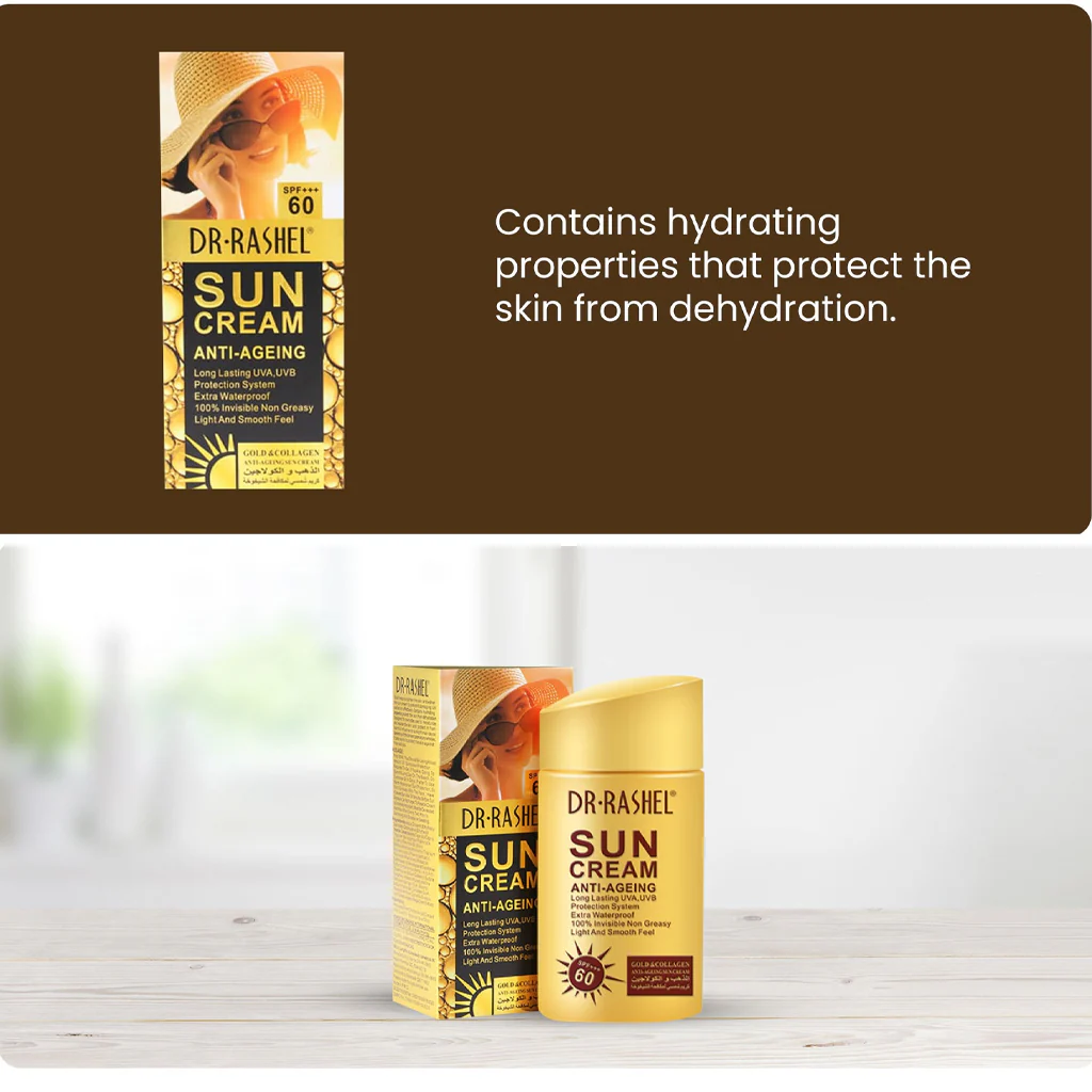 Dr. Rashel Sun Cream Anti-Aging SPF 60+++ with Gold & Collagen – 80gm - Image 8