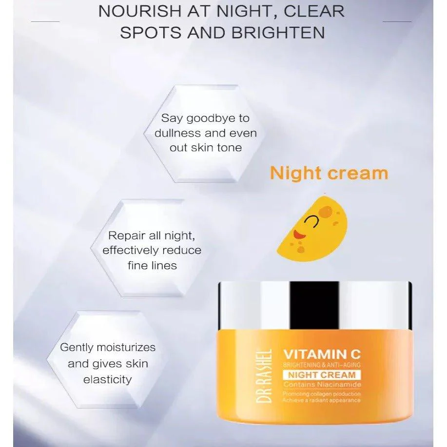 Dr.Rashel Vitamin C Brightening & Anti-Aging Night Cream - 50gm - Image 4