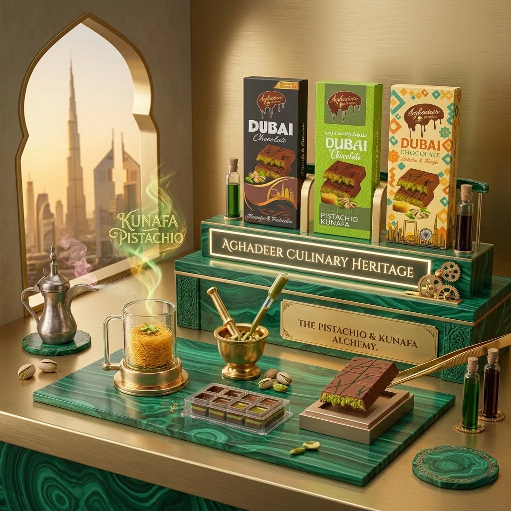 Kunafa Dubai Chocolate Bars 1pc  100g – Aghadeer - Image 4