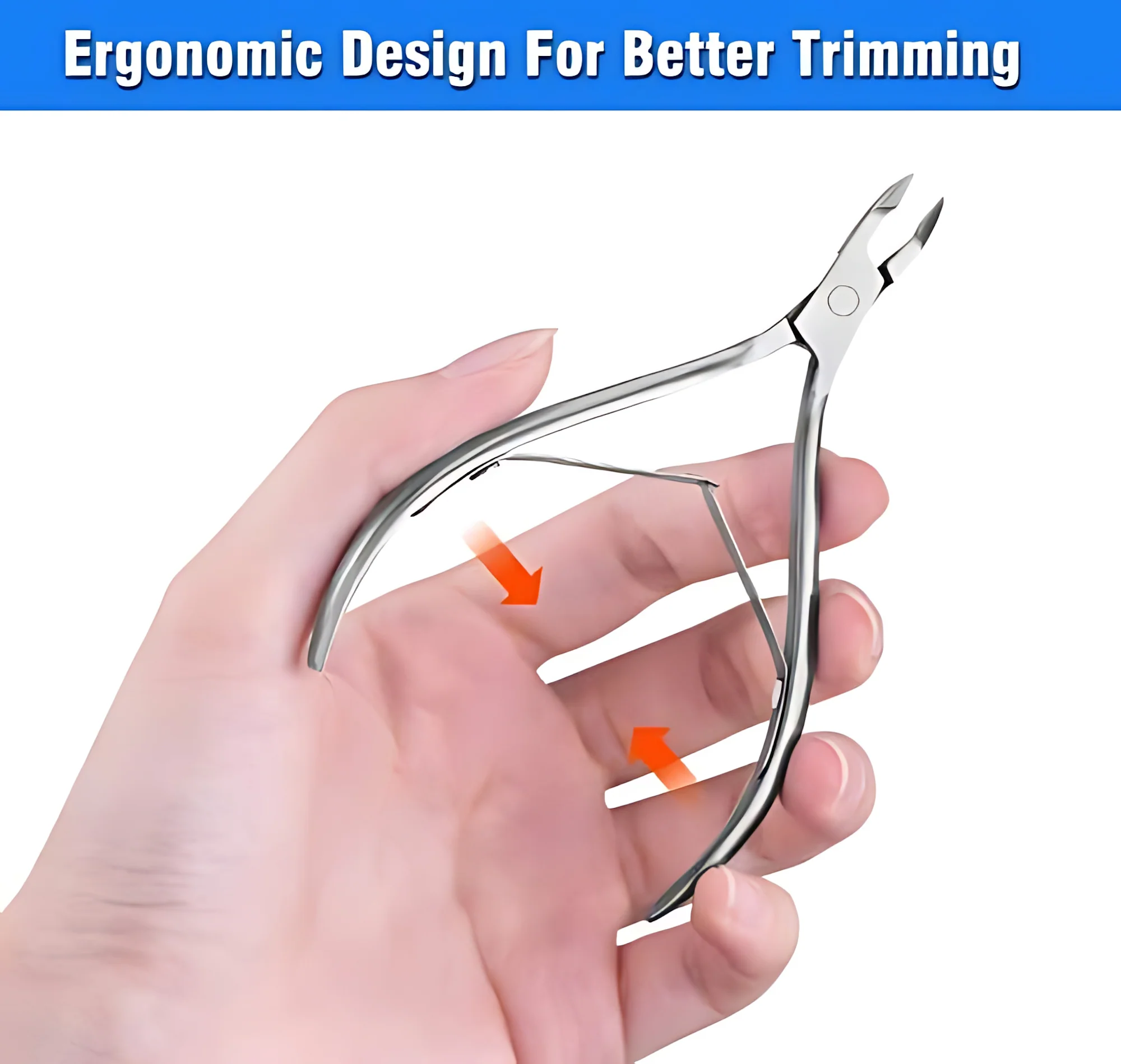 DX Nails Professional Cuticle Nipper – Pre-Sharpened Stainless Steel - Image 2