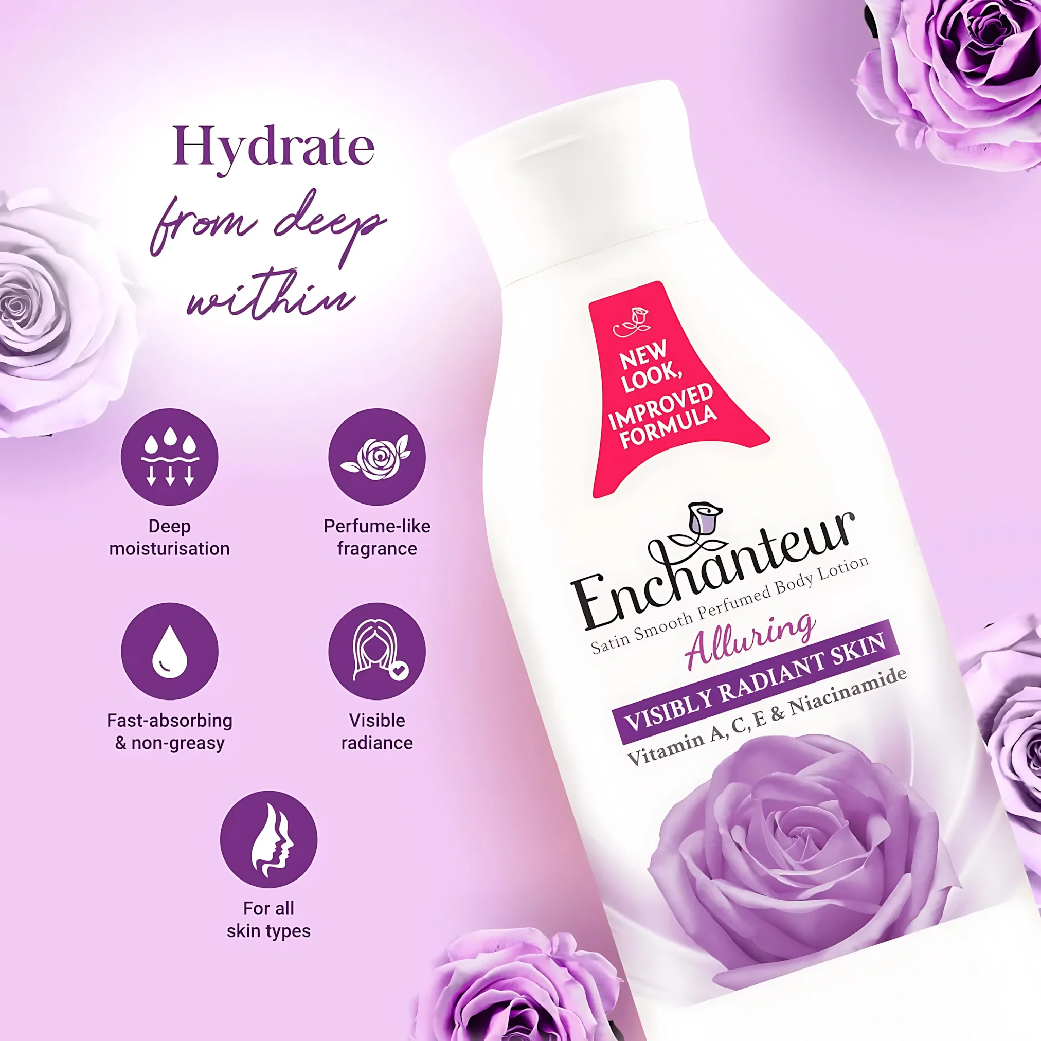 Enchanteur Alluring Satin Smooth Perfumed Lotion – 250ml - Image 2