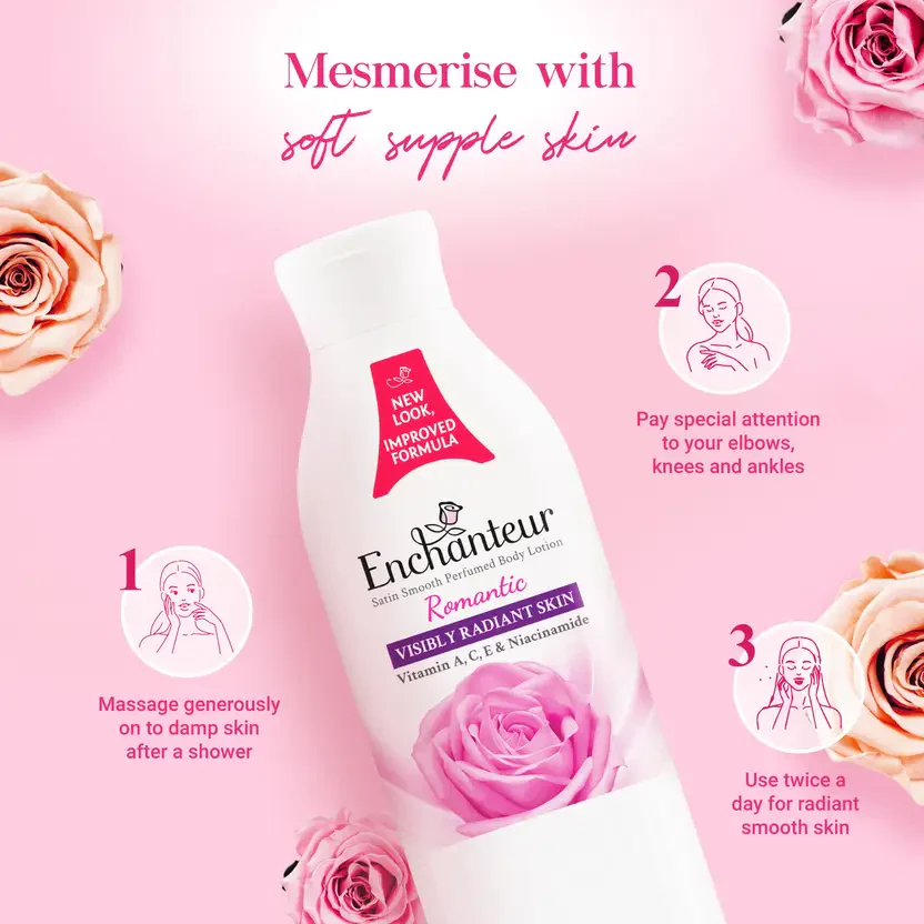 Enchanteur Romantic Satin Smooth Perfumed Body Lotion - 500ml - Image 2