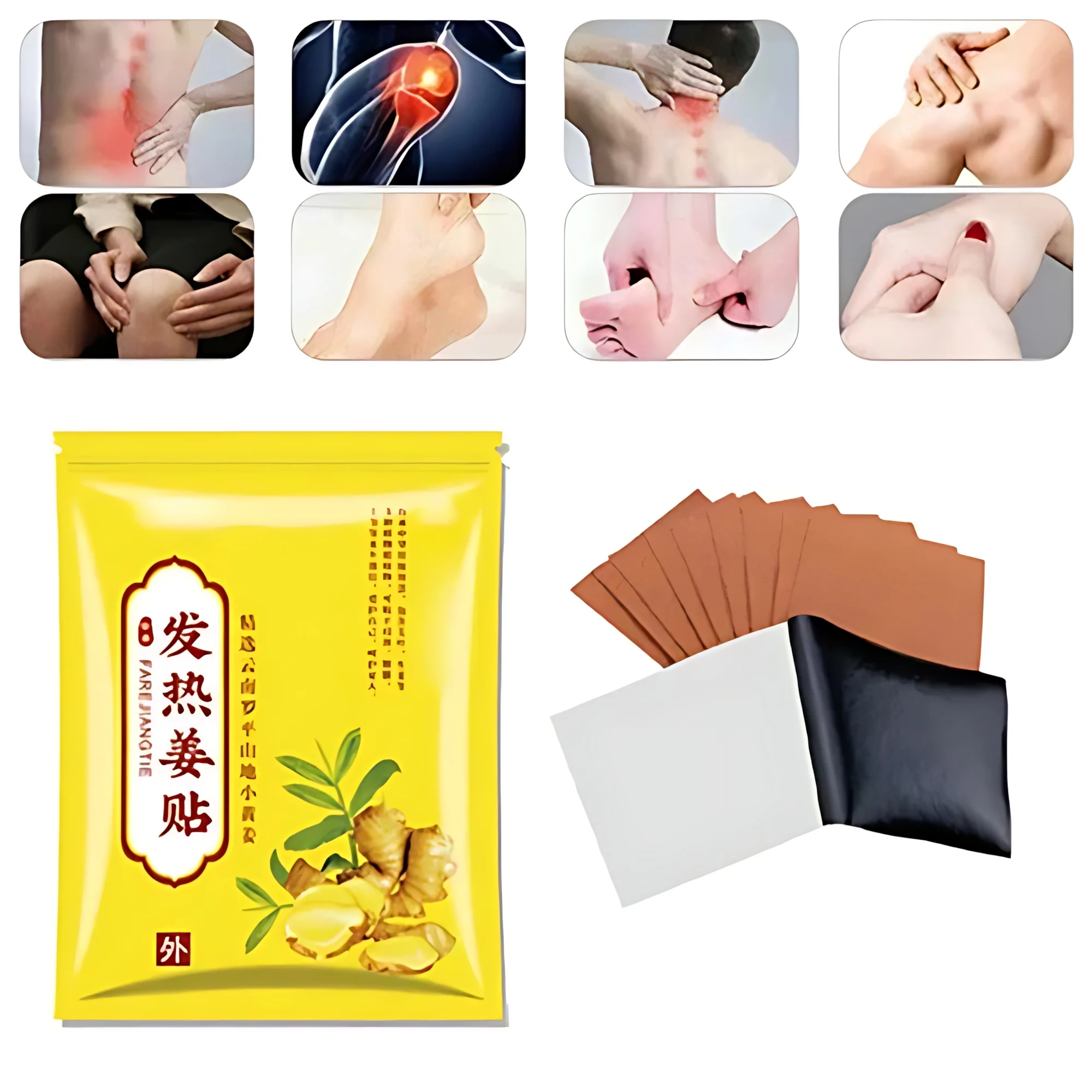 FAREJIANGTIE Pain Relief Ginger Patches 100pcs - 3 PCS Combo Pack - Image 7
