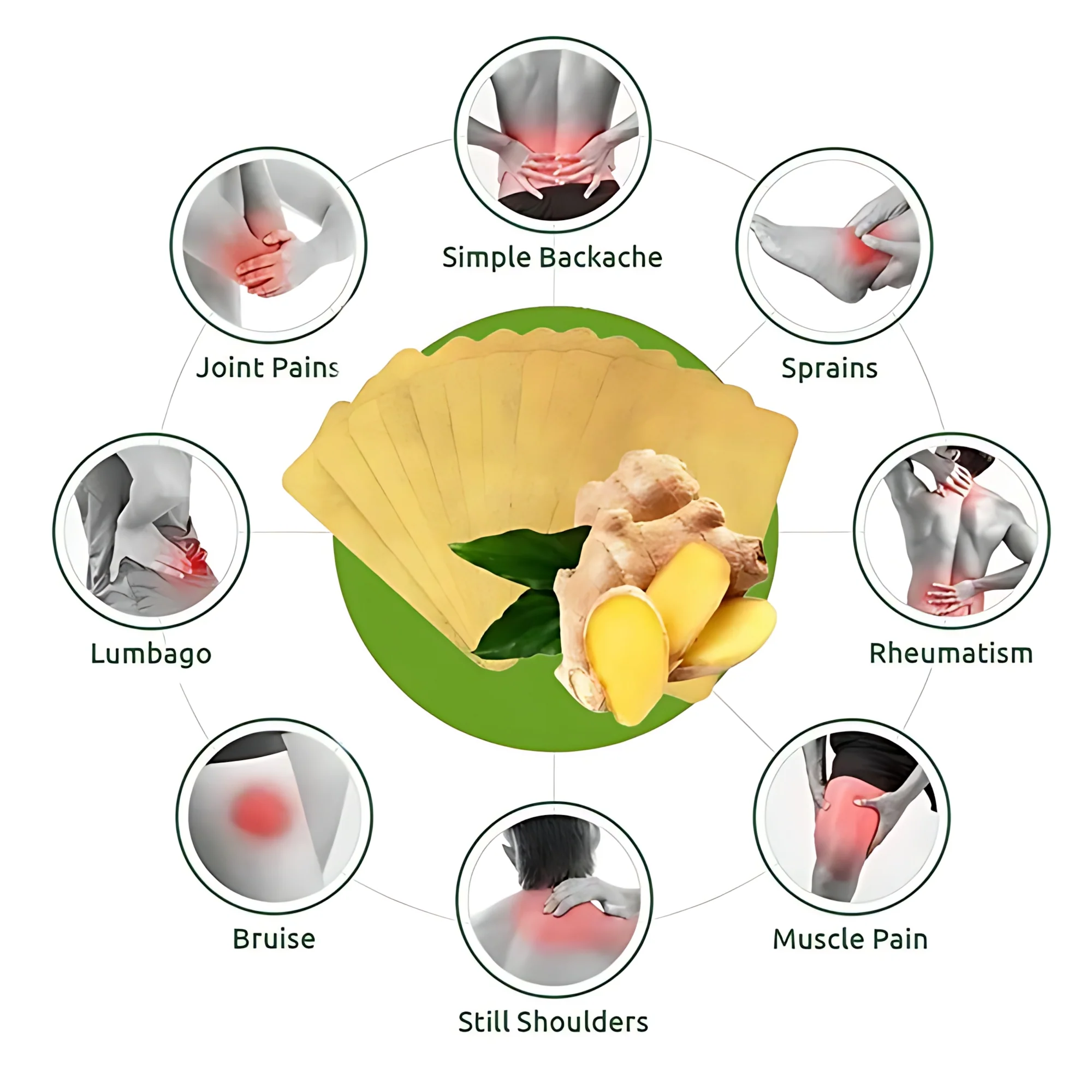 FAREJIANGTIE Pain Relief Ginger Patches 100pcs - 3 PCS Combo Pack - Image 8